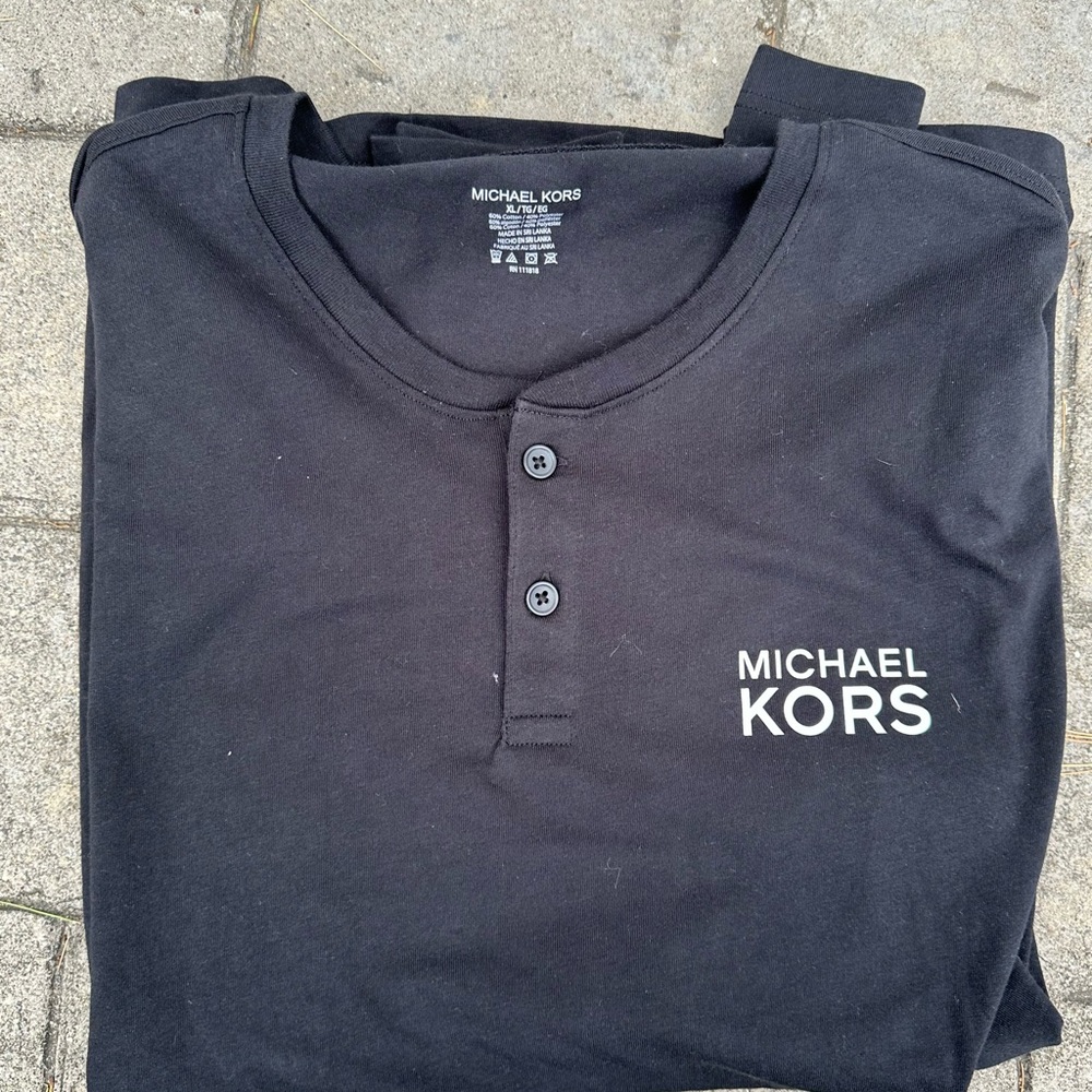 Michael Kors Charcoal Long Sleeve Henley XL